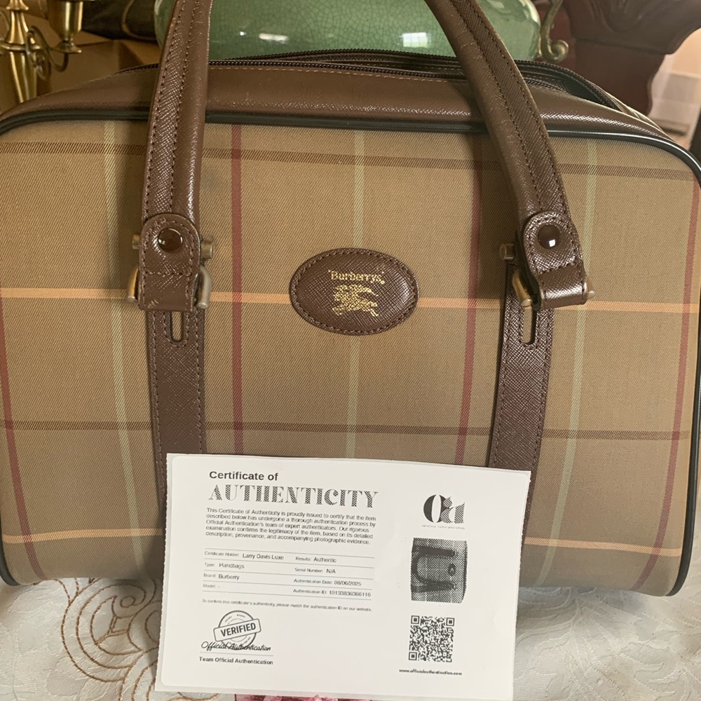 Burberrys  vintage nova check canvas handbag with COA